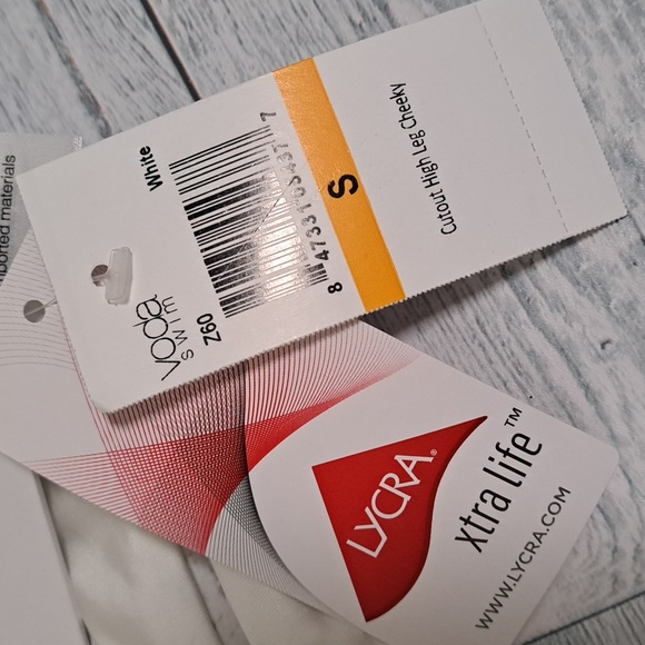 Voda Swim Cut Out High Leg Swimsuit Cheeky Bottom White - Picture 9 of 11